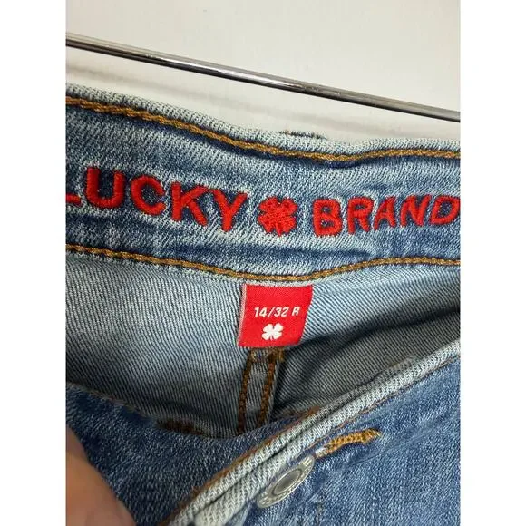 Lucky Brand Mid Rise Sweet Wide Leg Jeans Women's 14/32 Moonlit Mist Wash New - Picture 14 of 15